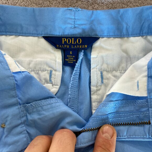 Polo Ralph Lauren Boys Chino Shorts Size 6 Light Blue Cotton Classic Fit - Picture 2 of 4